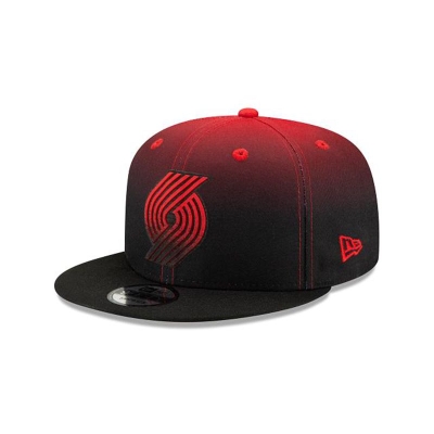 Black Portland Trail Blazers Hat - New Era NBA Back Half 9FIFTY Snapback Caps USA7315420